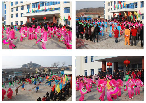 大鹿岛村举行2010年迎新春秧歌表演